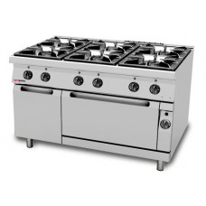 Газовая плита 6x горелки + Газовая печь 2/1 GN ggmgastro GHM199+GB21 Газовая плита 6x горелки + Газовая печь 2/1 GN ggmgastro GHM199+GB21